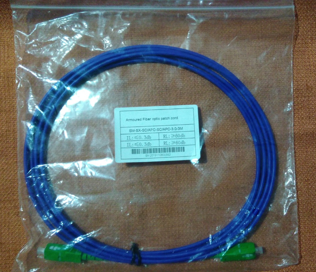 Converge Armored Fiber Patch Cable Green to Green Fiber Cable