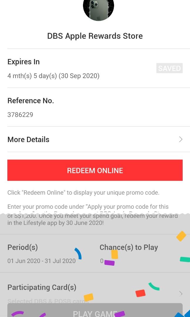Dbs Apple Store Voucher 96 Entertainment Gift Cards Vouchers On Carousell