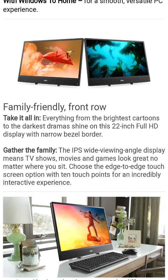 Dell Inspiron 3277 All In One Portable Desktop Computer Good For Education Home Work Kids Reduced Price To Sell Electronics Computers Desktops On Carousell