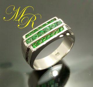 Emerald Men's Ring in Gold 8.5