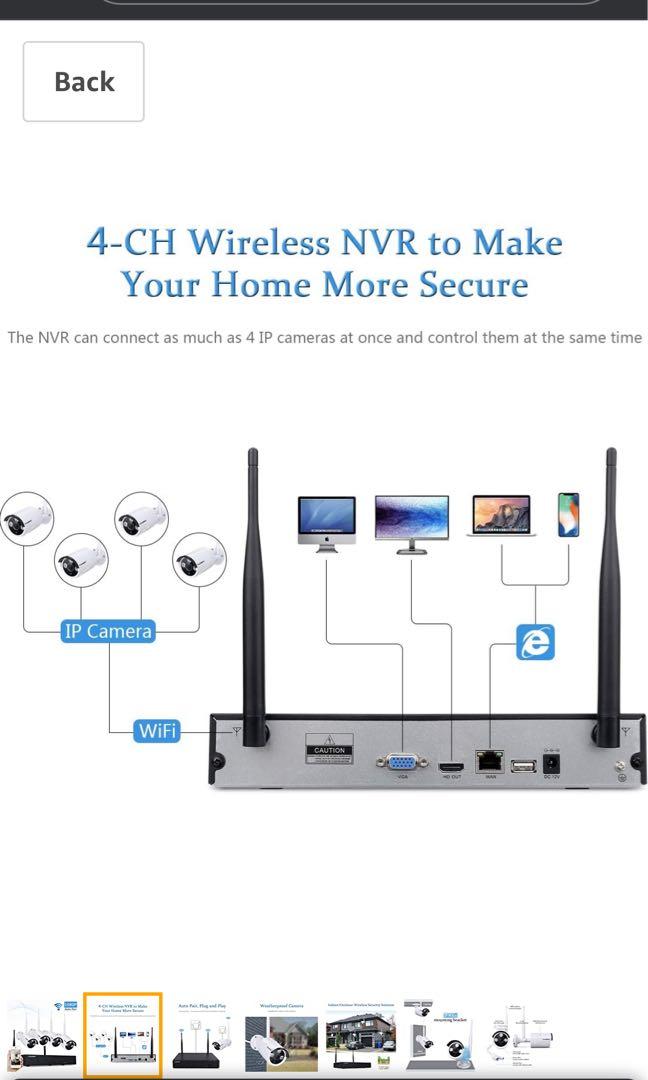 Floureon 4ch wireless cctv 1080p online