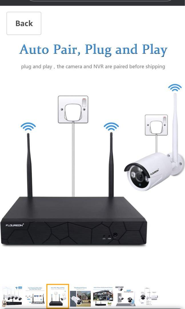 FLOUREON Wireless CCTV Security Camera System 4CH 1080P NVR