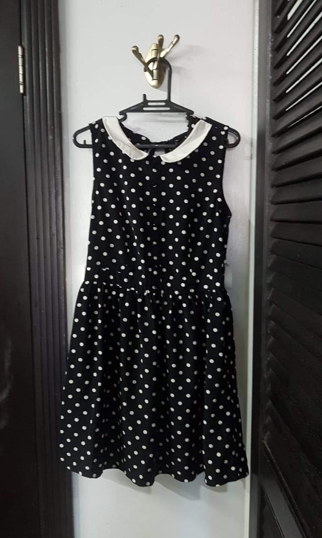 forever 21 black polka dot dress