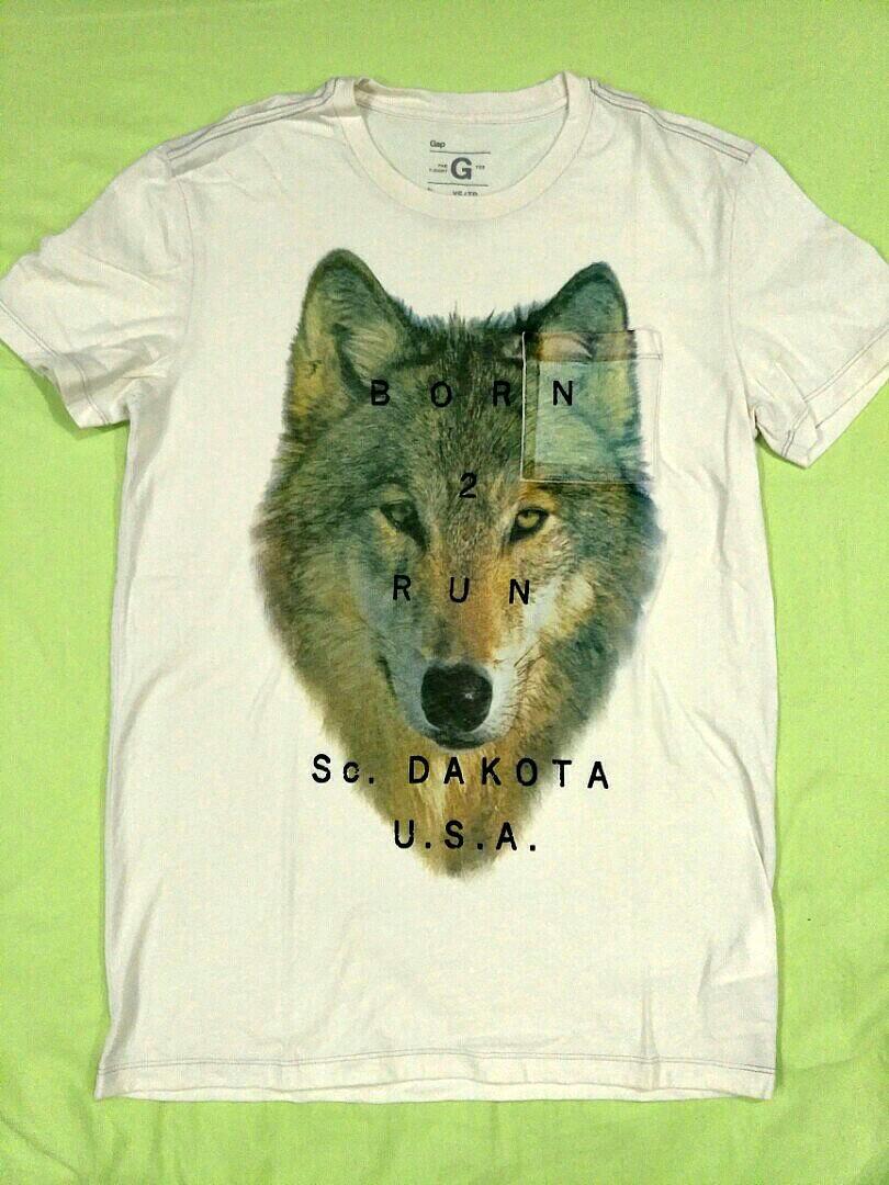 Gap Wolf Print T Shirt Men S Fashion Clothes Tops On Carousell