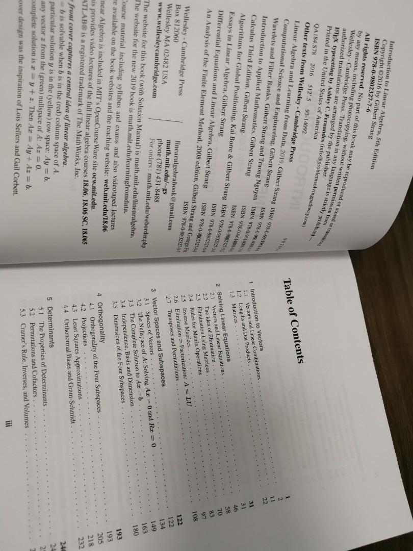Gilbert Strang Introduction To Linear Algebra
