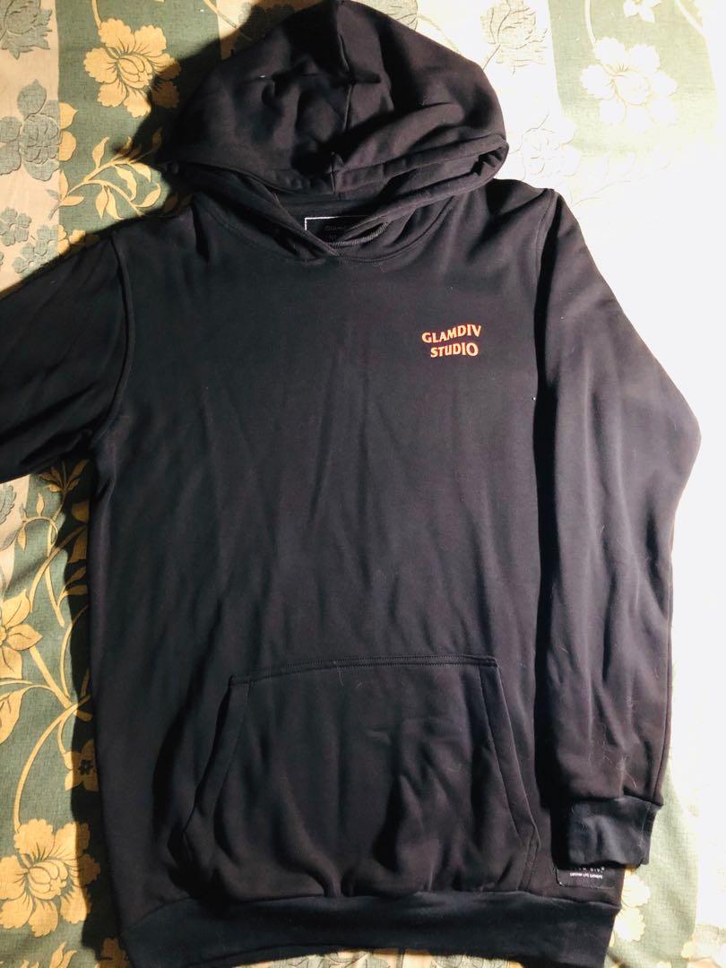 Black hoodie with orange writing sales