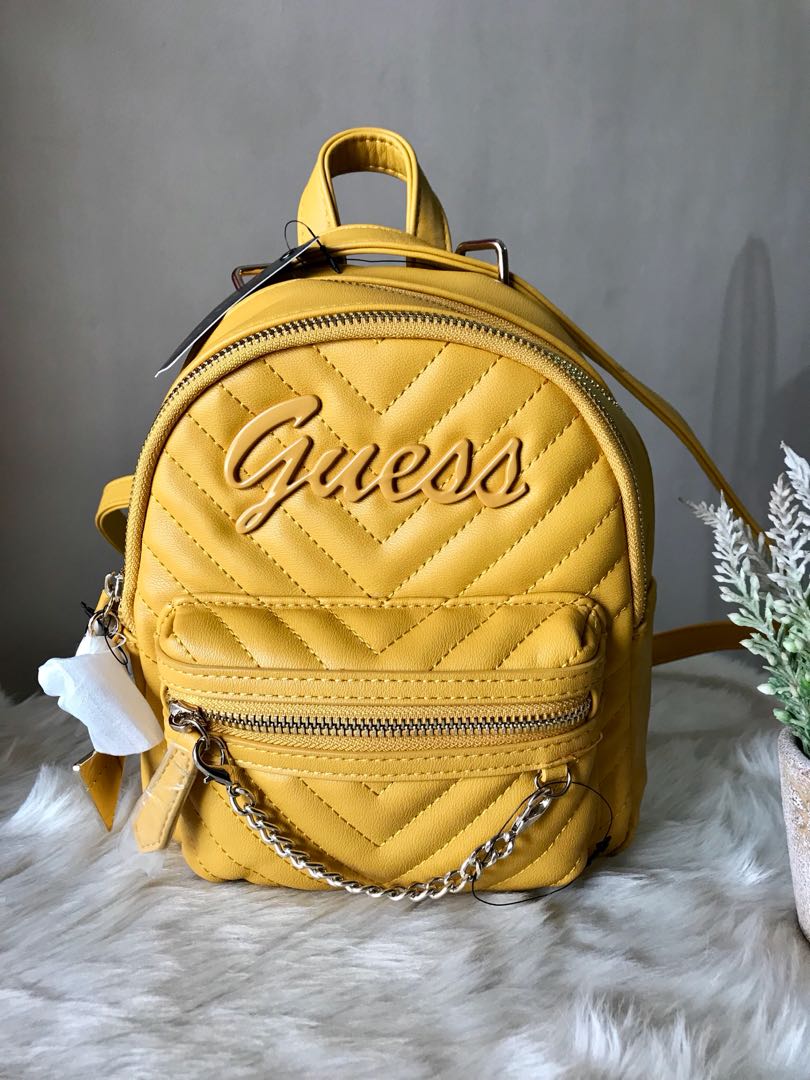 Guess backpack yellow hot sale