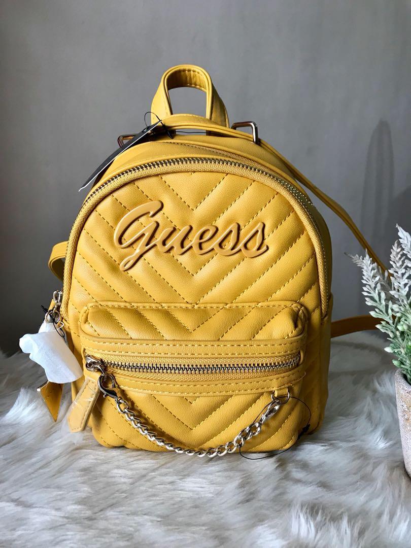 Guess backpack yellow hotsell