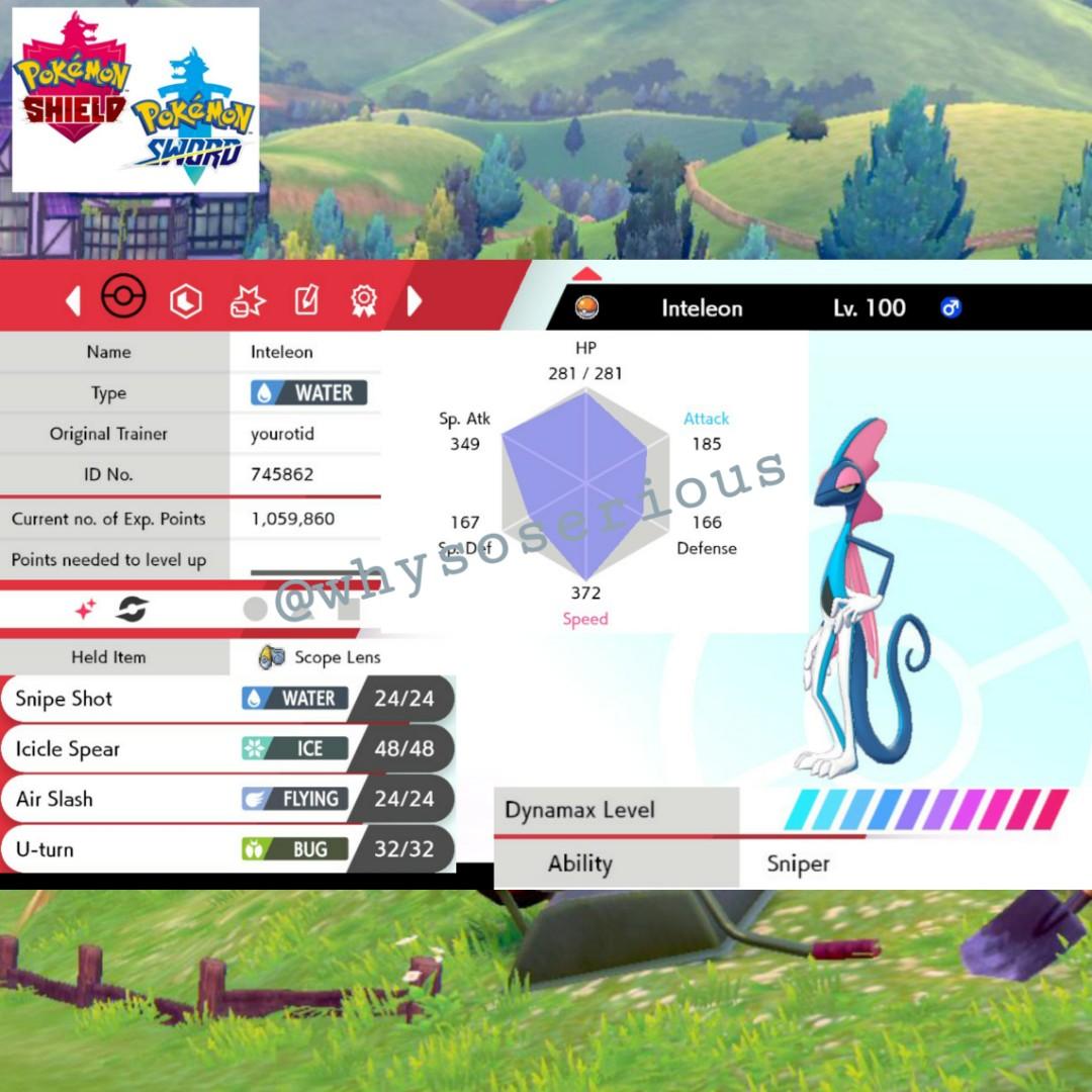 HA Square Shiny Inteleon, Pokemon Sword and Shield,Max ...