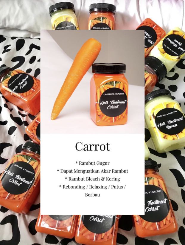 Hair Treatment Organic Carrot Lemon Health Beauty Hair Care On Carousell