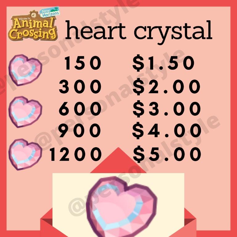 Heart Crystal Animal Crossing New Horizons Weddings Exchange Toys Games Video Gaming In Game Products On Carousell