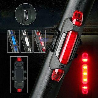 [HOT DEAL] USB Rechargeable Bike Bicycle Tail Rear Safety Warning Light Taillights Lamp