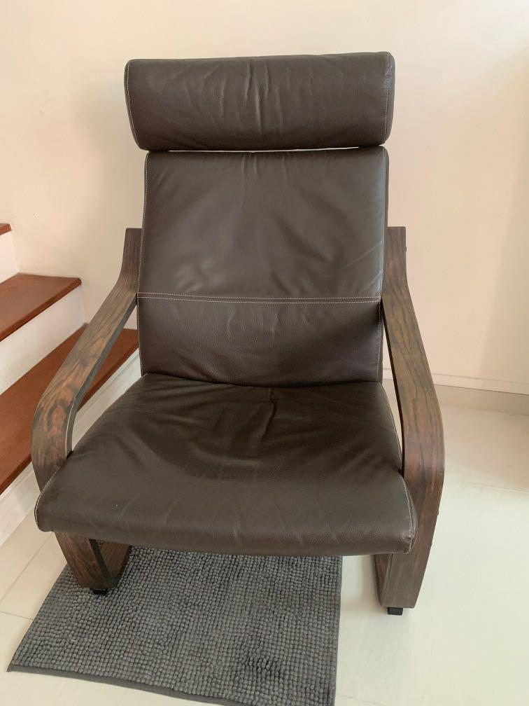 Used Ikea Leather Poang Chair For Sale - Poang Chair Cushion Glose Dark Brown Ikea : Used ikea 