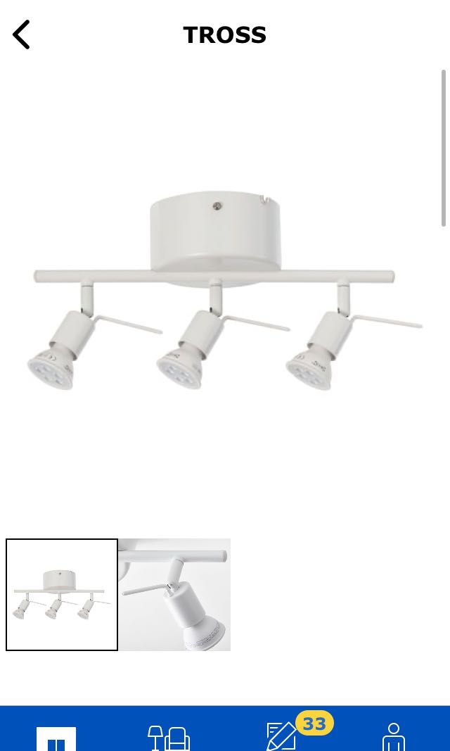 Ikea Spotlight Tross 3 Spots Home Furniture Others On Carousell