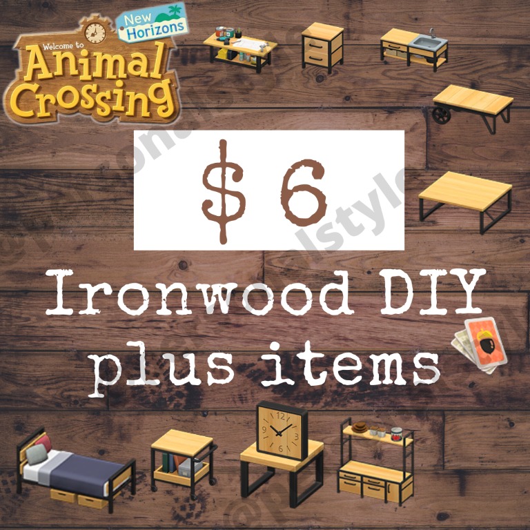 ironwood set diy, furniture, animal crossing new horizons