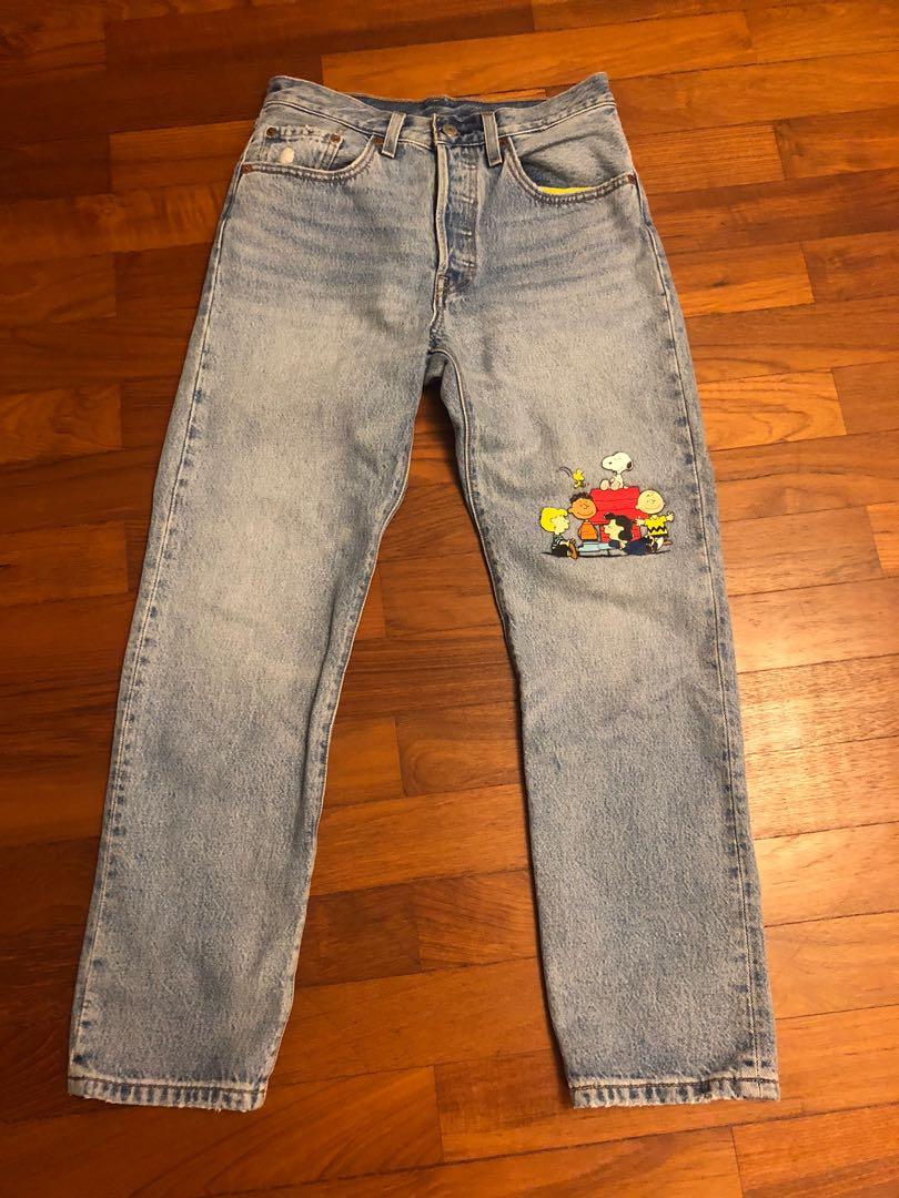 Levis 501 Crop Peanuts Snoopy Woodstock Denim Jeans Size 26, Women's  Fashion, Bottoms, Jeans & Leggings on Carousell