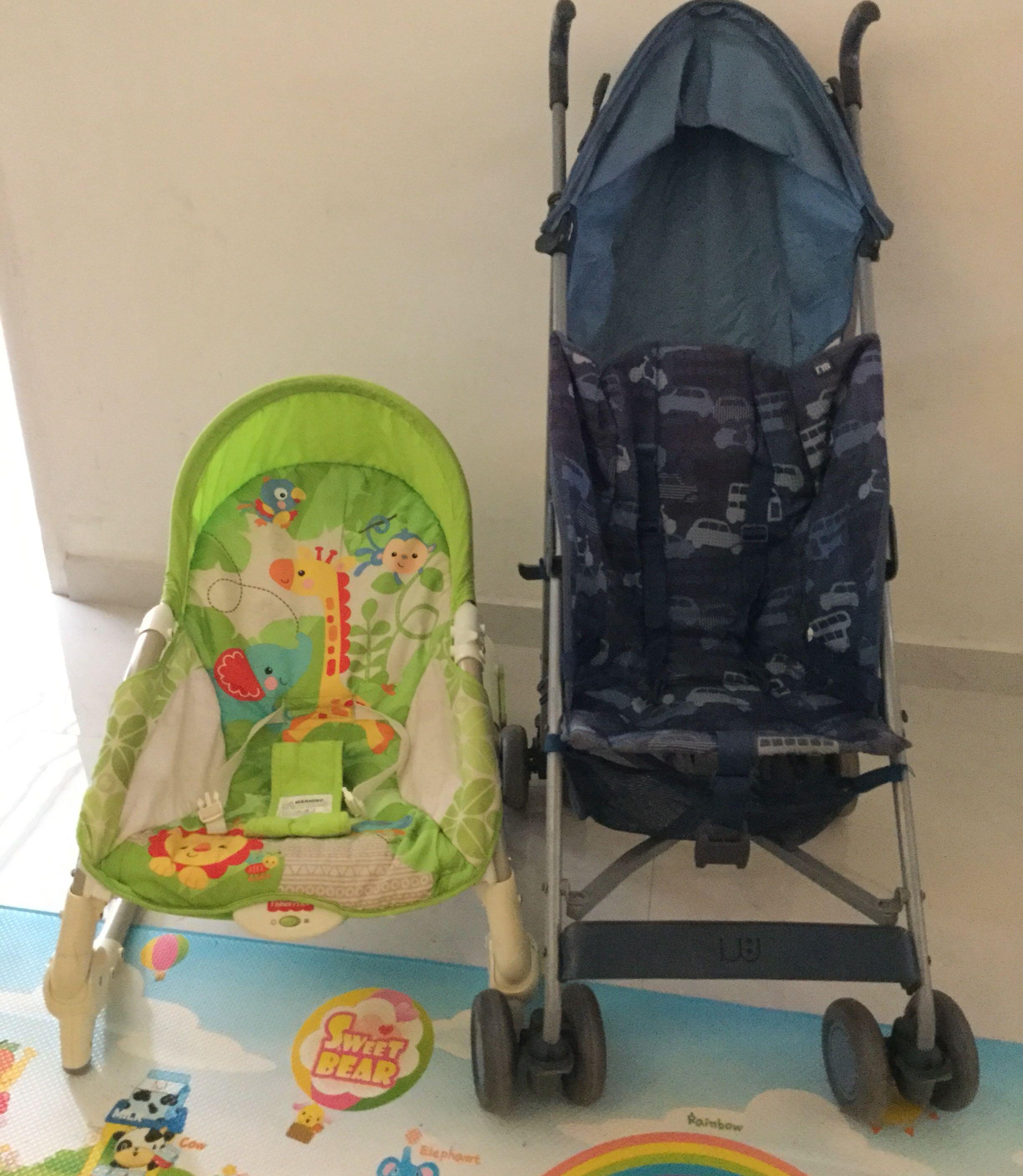 Light weight baby stroller with Free Fisher Price rocker, Babies & Kids,  Strollers, Bags & Carriers on Carousell
