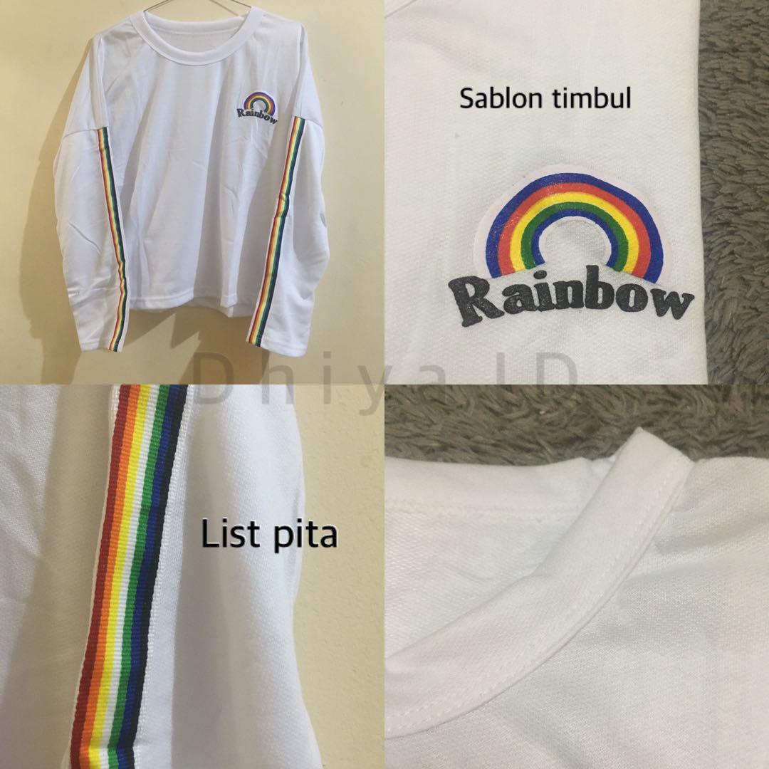Longsleeve Tee Rainbow Patch Kaos Lengan Panjang Rainbow Fesyen Wanita Pakaian Wanita Atasan Di Carousell Jual beli kaos lengan panjang pria terbaru 2021, tersedia 0. longsleeve tee rainbow patch kaos lengan panjang rainbow