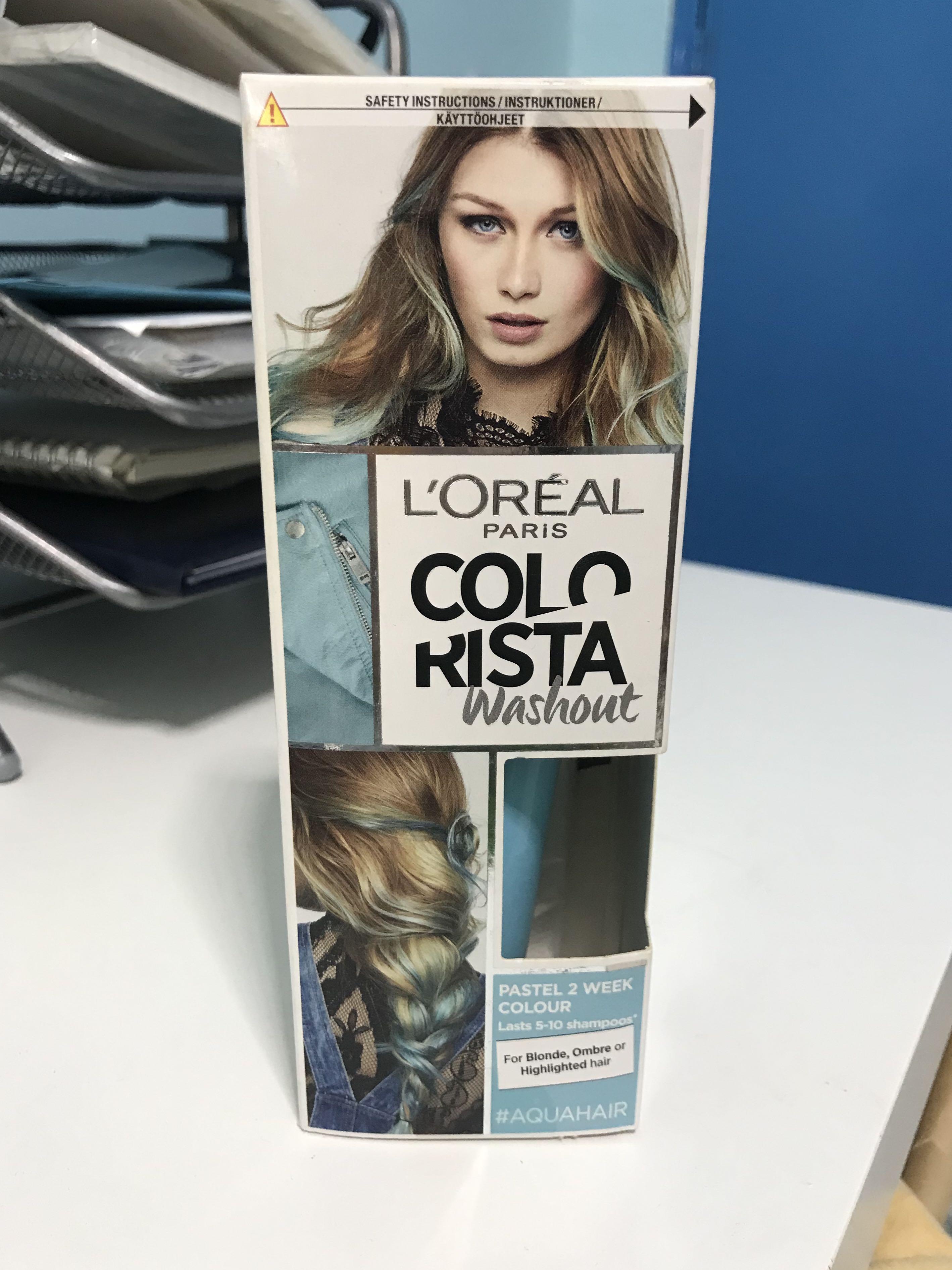 L Oreal Colorista Washout Temporary Hairdye Blue Health Beauty Hair Care On Carousell