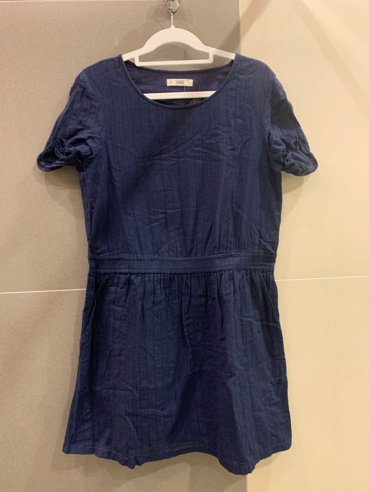 mango navy blue dress