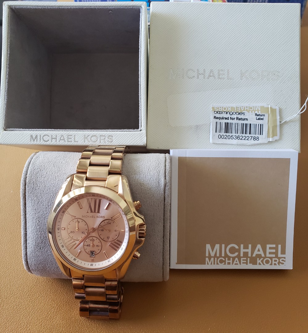 Michael kors bradshaw top watch rose gold