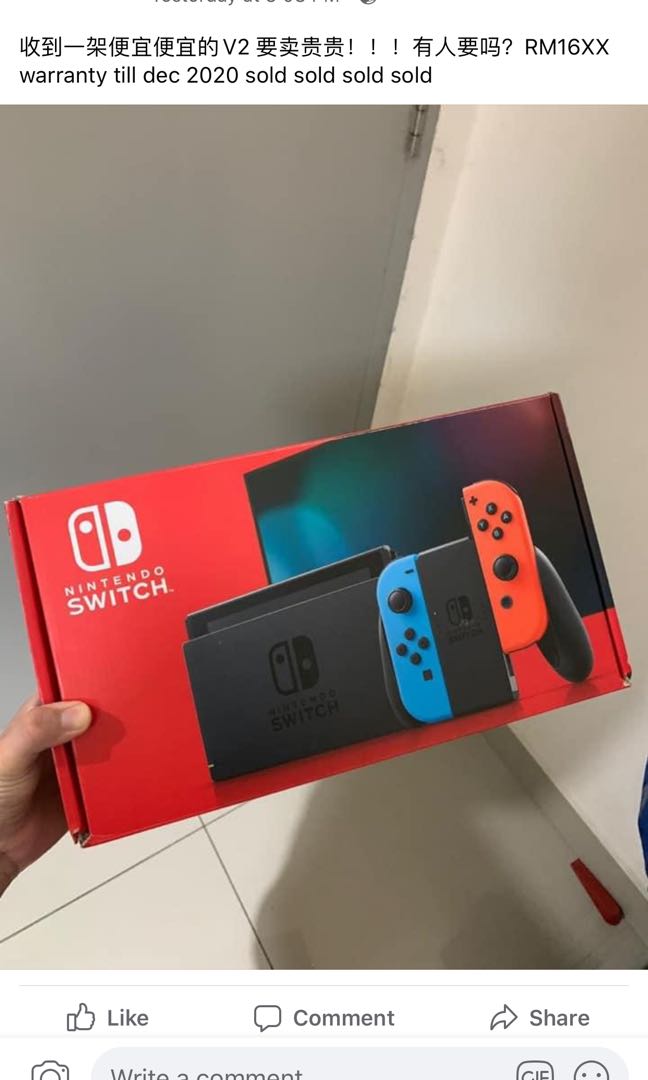 Nintendo Switch V2 Video Gaming Video Game Consoles On Carousell
