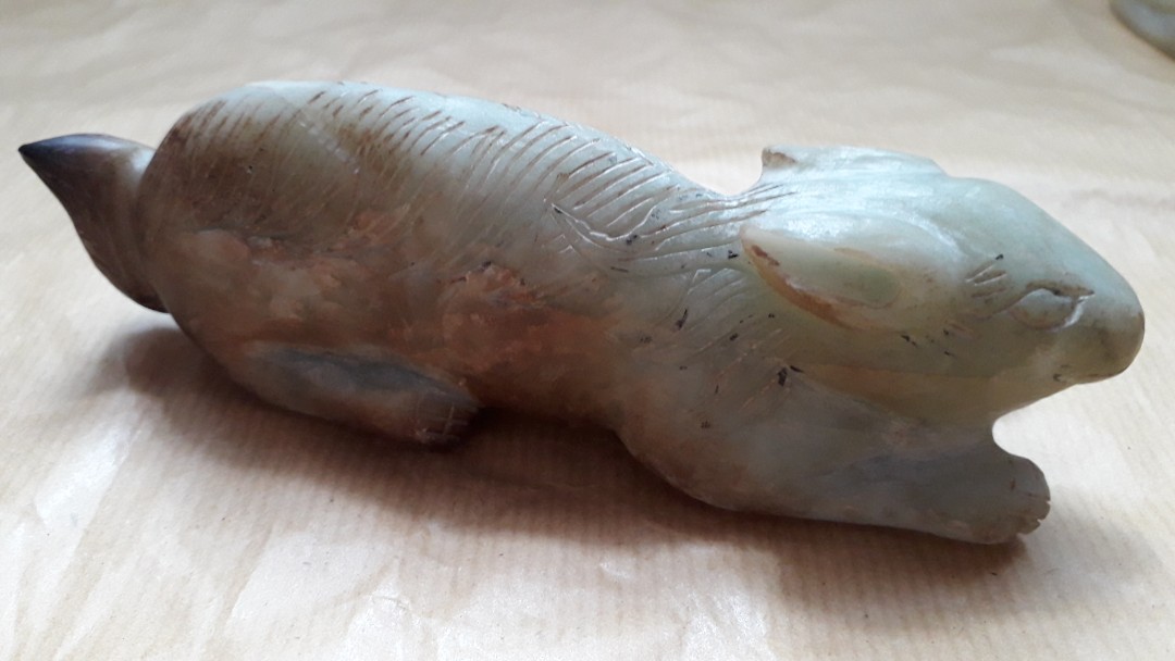 Old Chinese Jade Carved 'Rabbit' Statue, Vintage & Collectibles