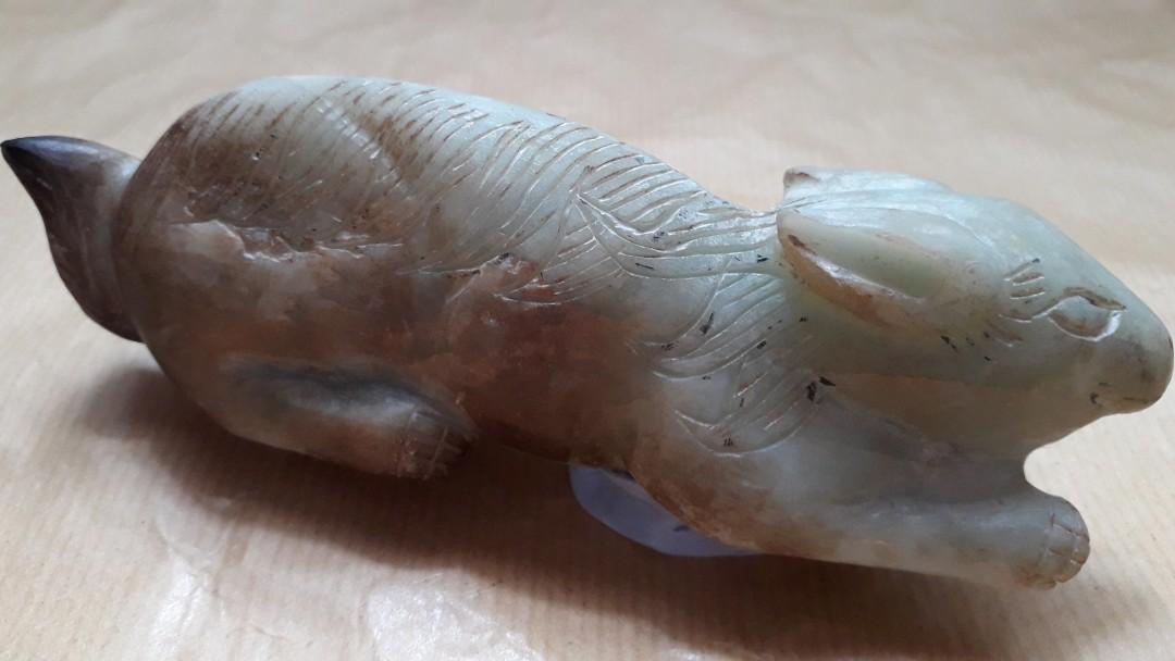 Old Chinese Jade Carved 'Rabbit' Statue, Vintage & Collectibles ...