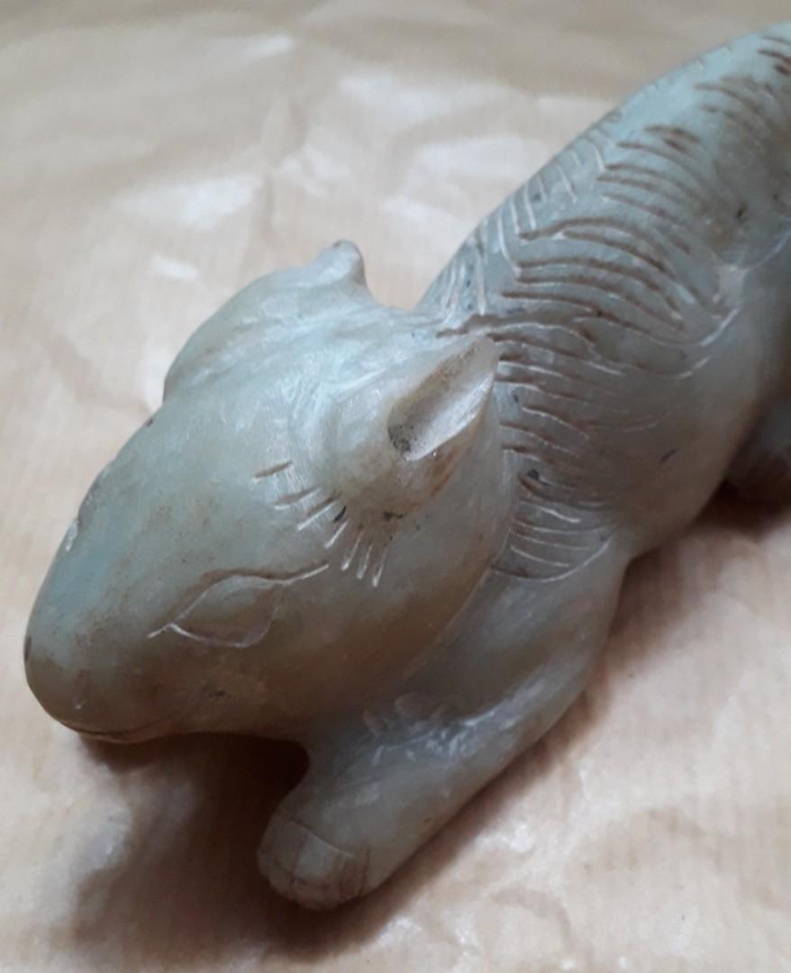 Old Chinese Jade Carved 'Rabbit' Statue, Vintage & Collectibles