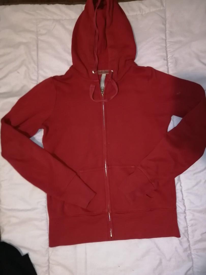 old navy red zip up hoodie