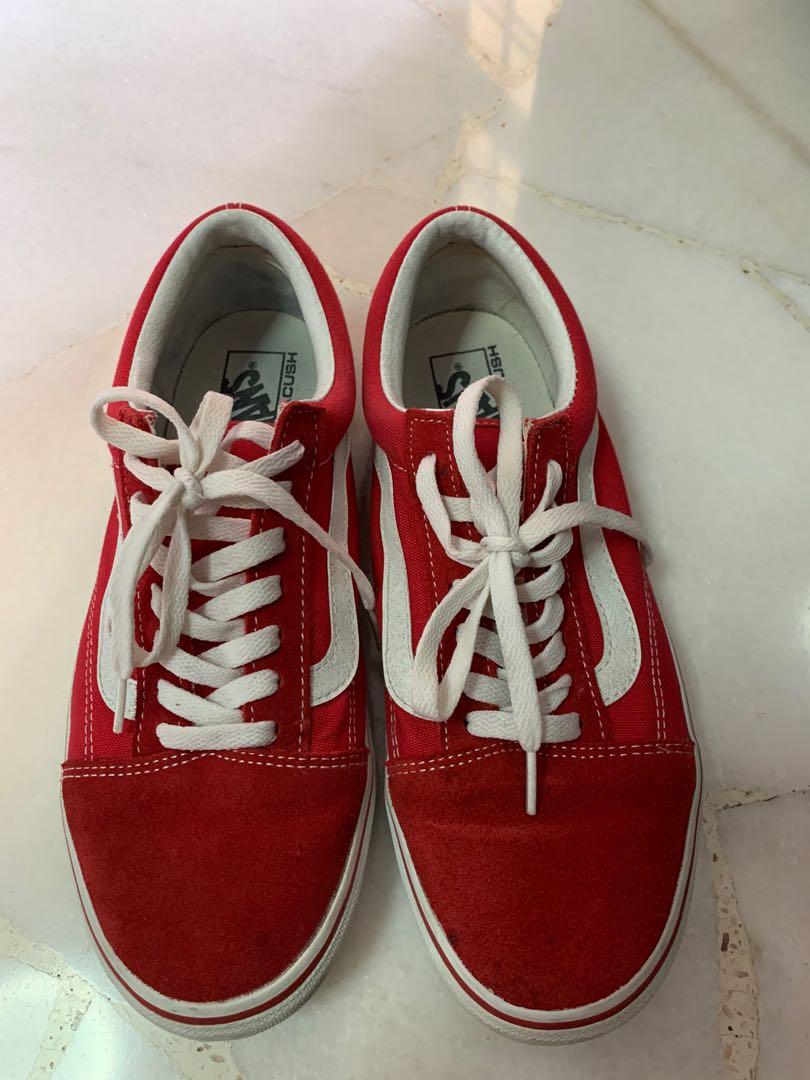 vans old skool red sneakers