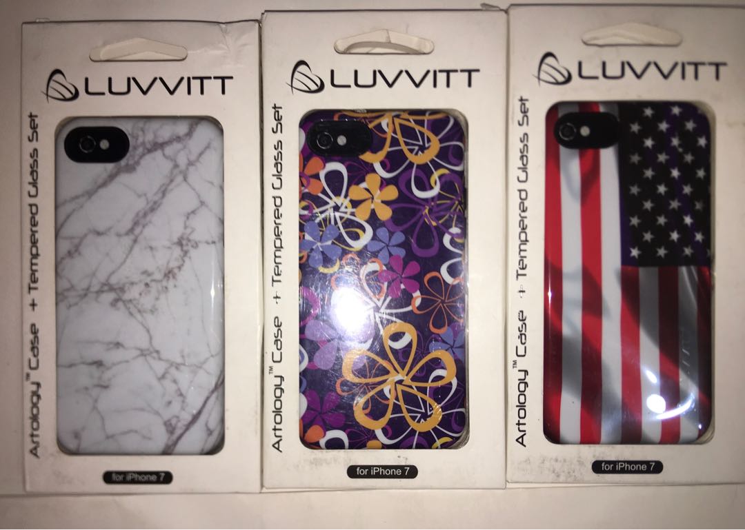 original luvvitt artology protective hard case and tempered glass matching set for apple iphone 7 8 and se 2020