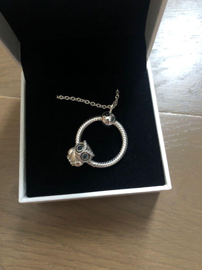 Pandora Necklace With Owl Charm Women S Fashion Jewellery Necklaces On Carousell