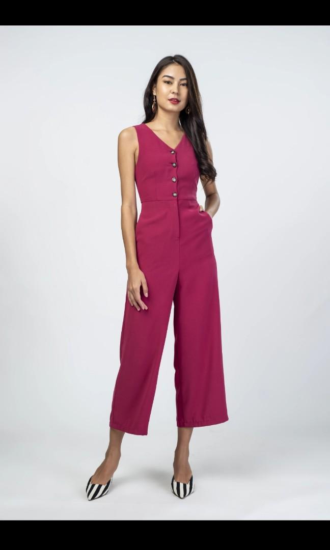 Dark outlet pink jumpsuit