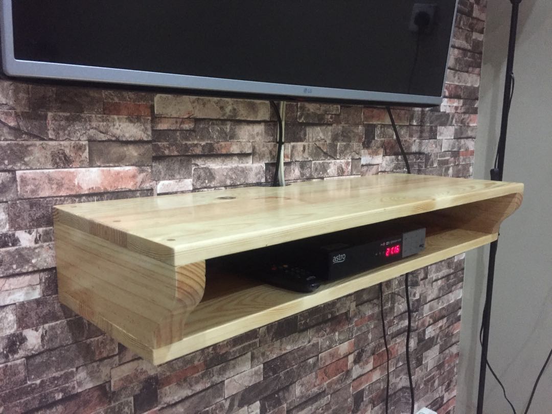 Rak Gantung Pine Wood Home Furniture Others On Carousell