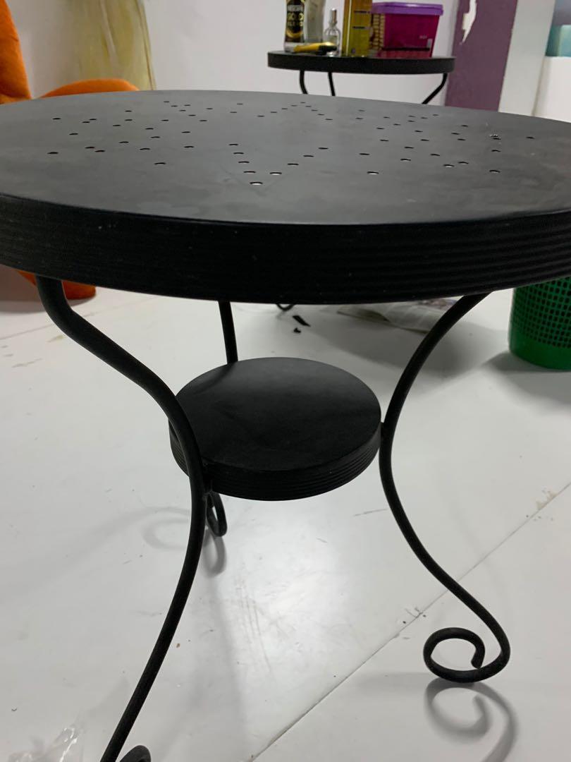 Round Table (Category: Gardening Tools & Ornaments) located in Kuala Lumpur. Submitted by cyys0919 (Listing ID 1011554828, Image 3). Description: Black garden table (Power coded texture).