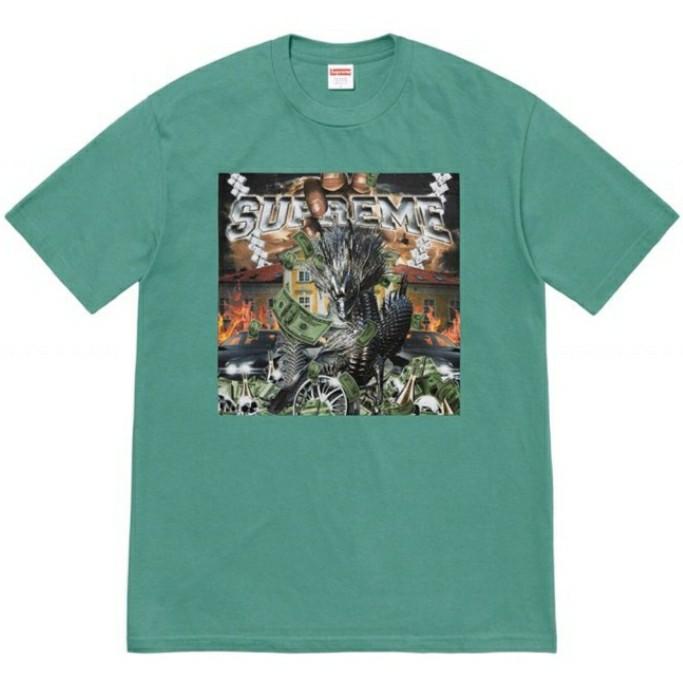Supreme Dragon Tee Dusty Teal Men s Fashion Tops Sets Tshirts