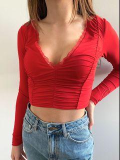 TIGER MIST - RED LACE TOP