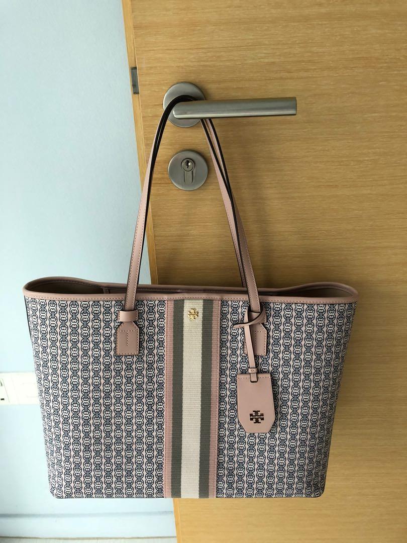 tory burch gemini link tote coastal pink