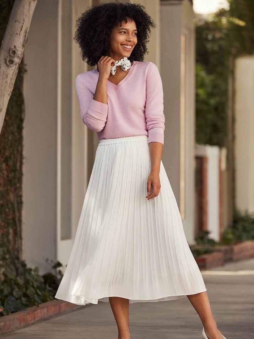 Uniqlo Chiffon Pleated Midi Skirt Women s Fashion Bottoms