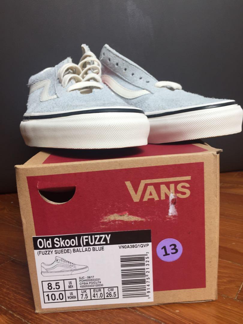 Vans old skool blue fuzzy suede online