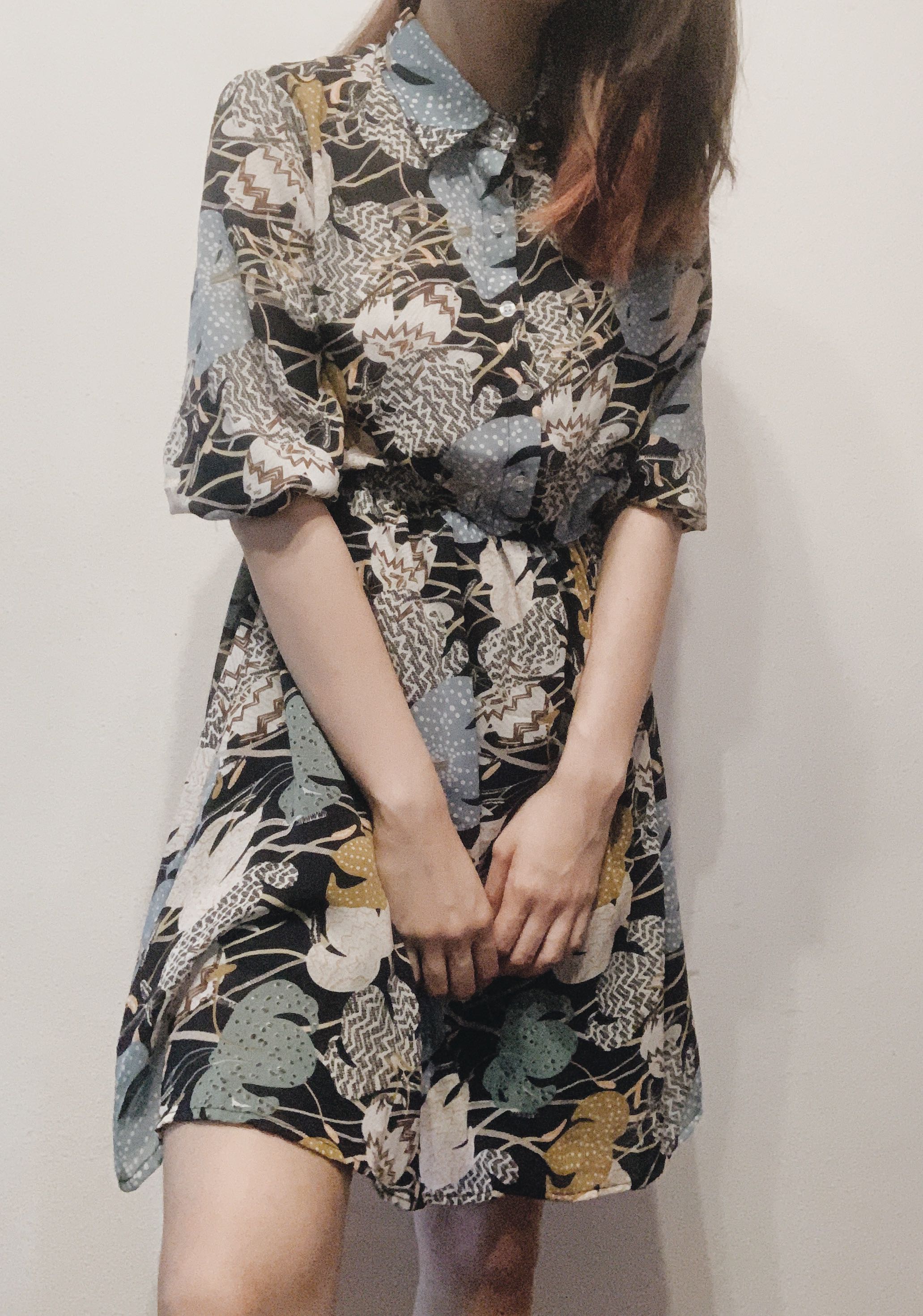 Vintage print dress clearance