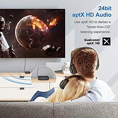 1864 Boltune aptX Low Latency Bluetooth V5.0 Transmitter Receiver Support Optical Digital Toslink 20H Playtime aptX HD for 3.5mm Aux RCA