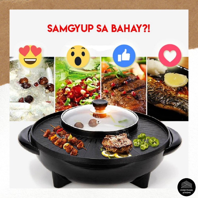 2 In 1 Samgyupsal Griller Pan With Hot Pot Cheapest Price Furniture Home Living Kitchenware Tableware Cookware Accessories On Carousell