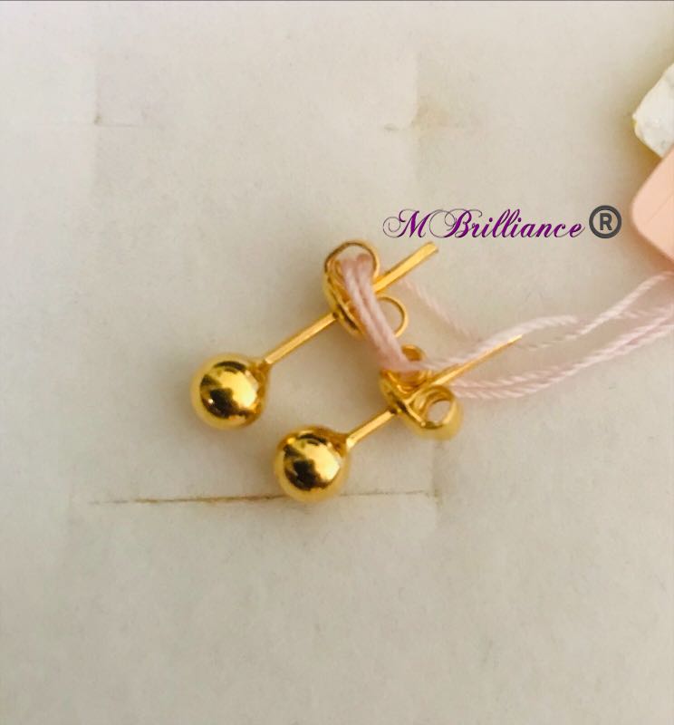 Plain round clearance gold earrings