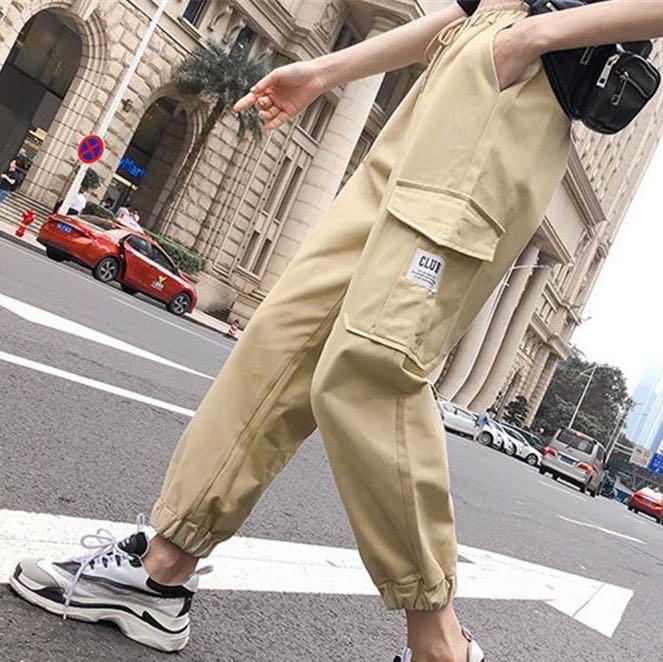 beige cargo sweatpants