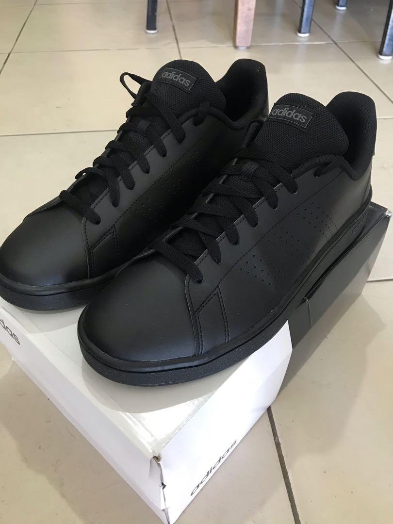 Adidas Advantage Base All Black Shoes, Men's Fashion, Footwear ...