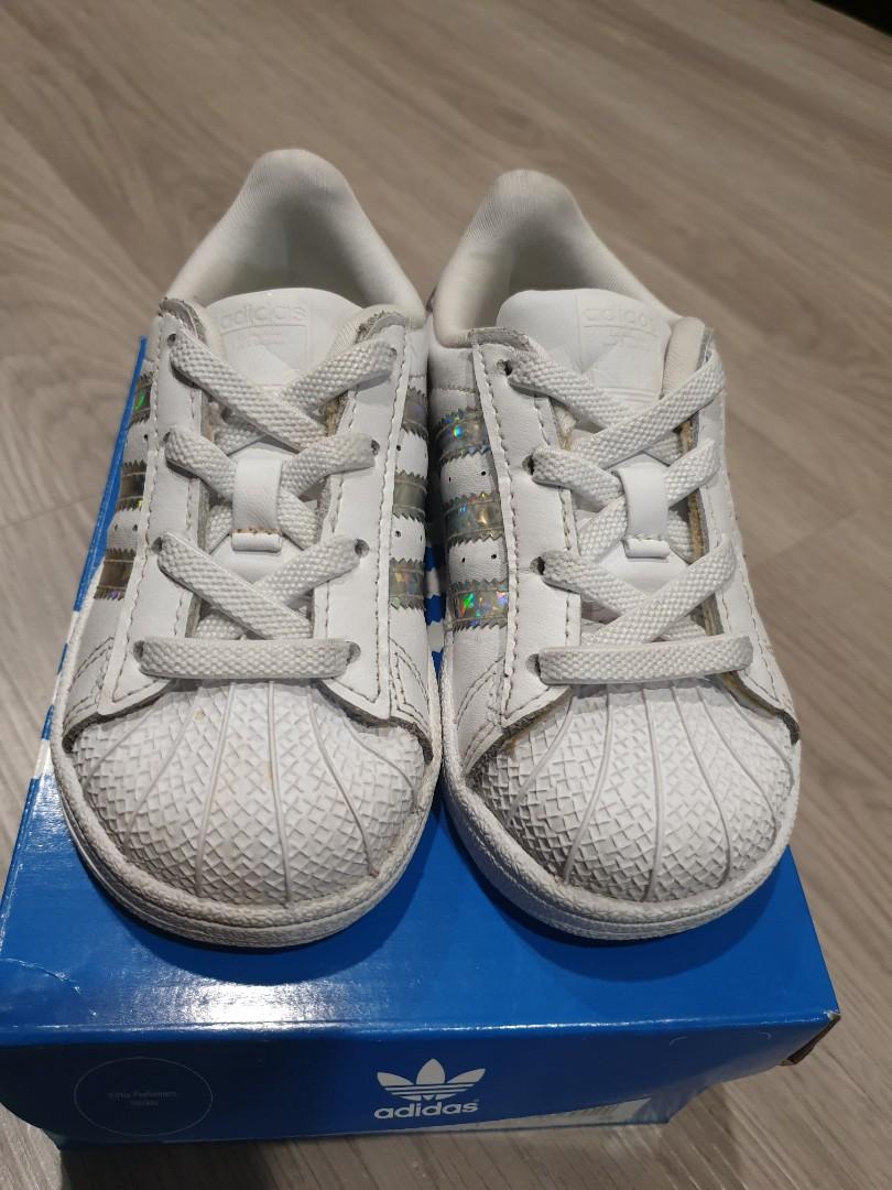 Adidas superstar deals white silver iridescent