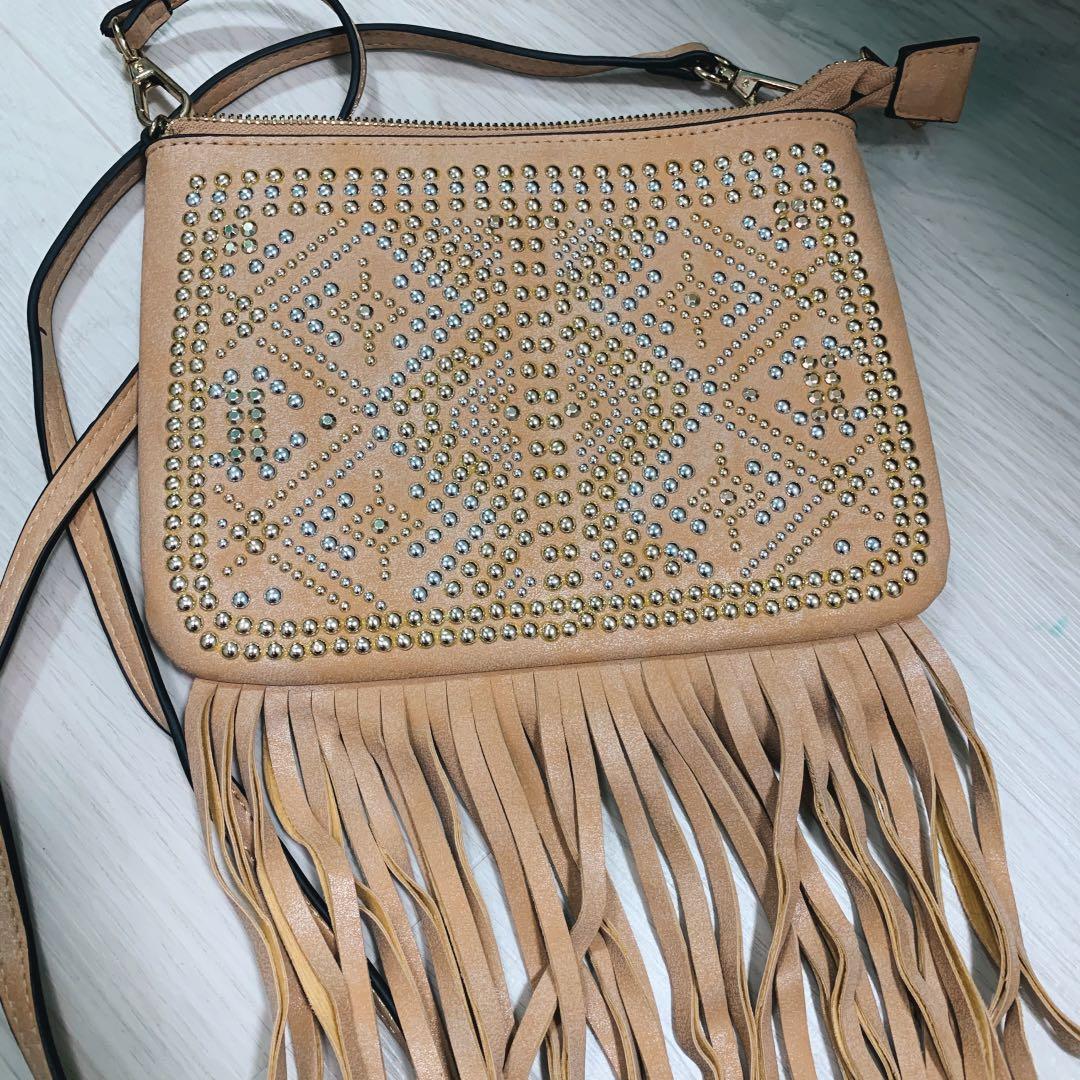 ALDO Peach studded fringe bag Women s Fashion Bags Wallets