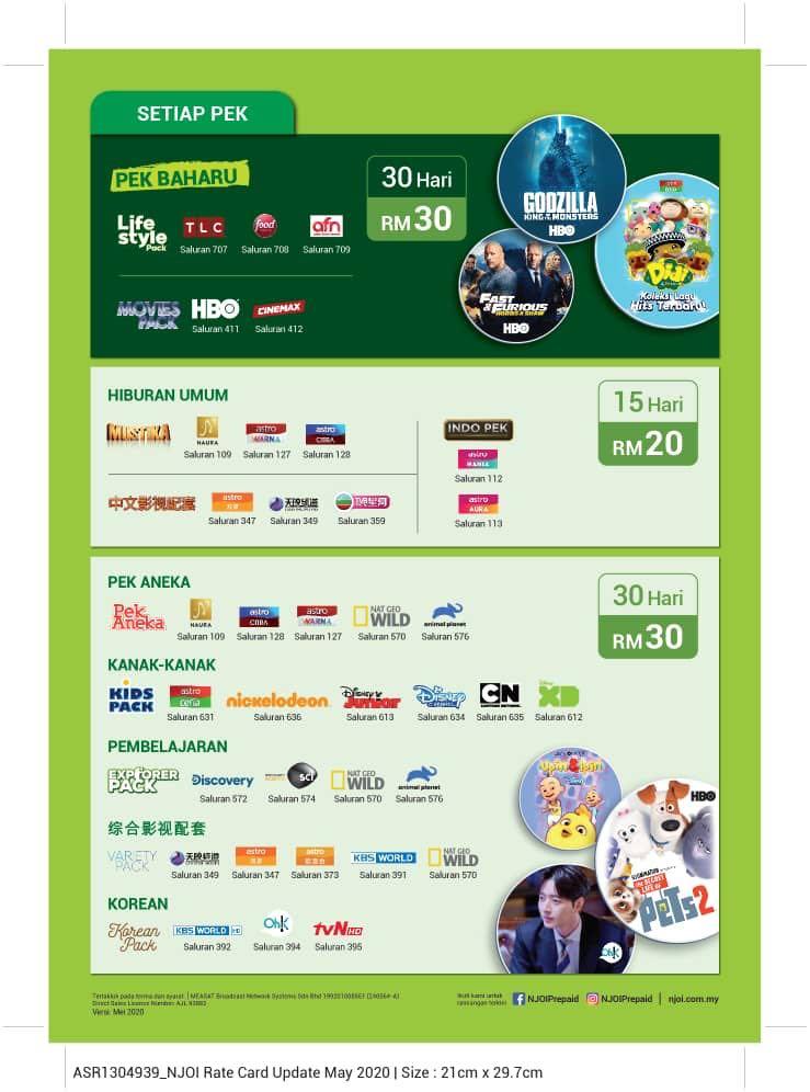 Astro Channel Promotion RM58 only Njoi paid one off